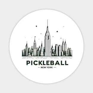 Pickleball New York Skyline Design Magnet